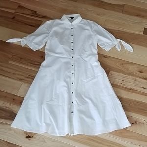 Ann Taylor White Button Dress Size 6